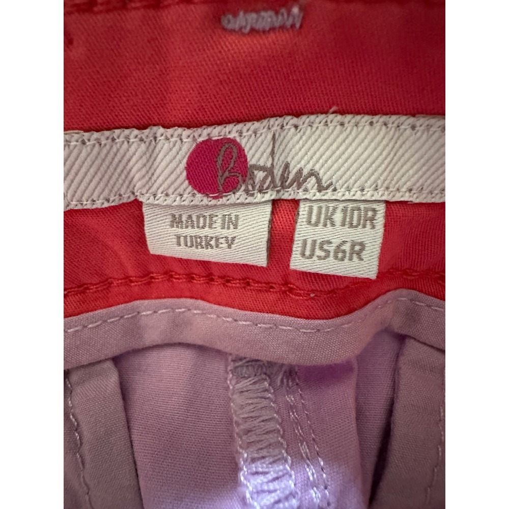 Boden Pants Lilac Pink Cotton Blend Slim‎ Chino Trousers Womens Size 6R - Picture 3 of 7